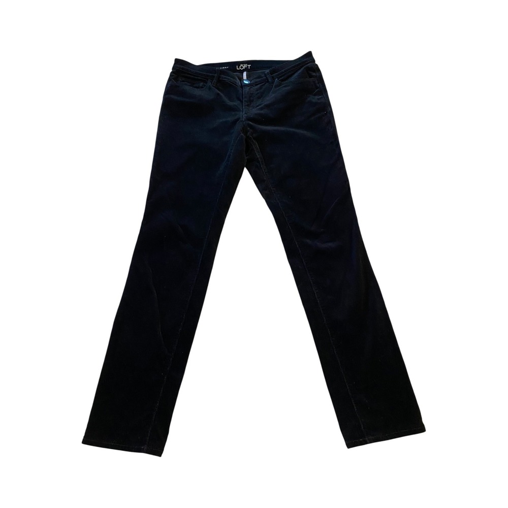 LOFT Modern Skinny Corduroy Pants‎ Size 28/6 Black Comfortable Casual Trousers
